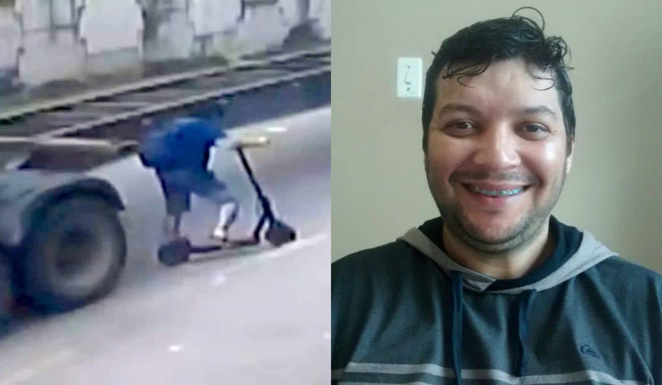 Professor morre atropelado por caminhão após se desequilibrar com patinete
